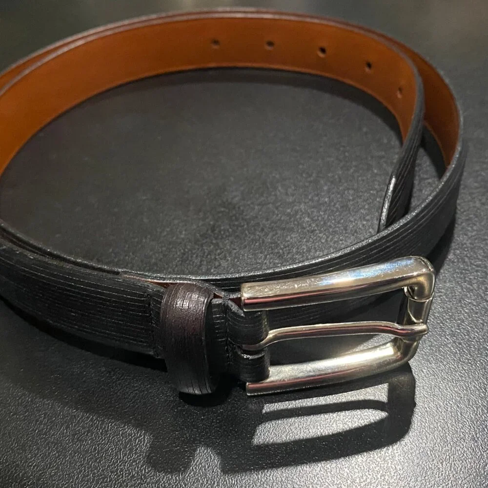 Men Cole Haan Quiet Luxury Minimalist Office Classic Preppy Leather Belt 34